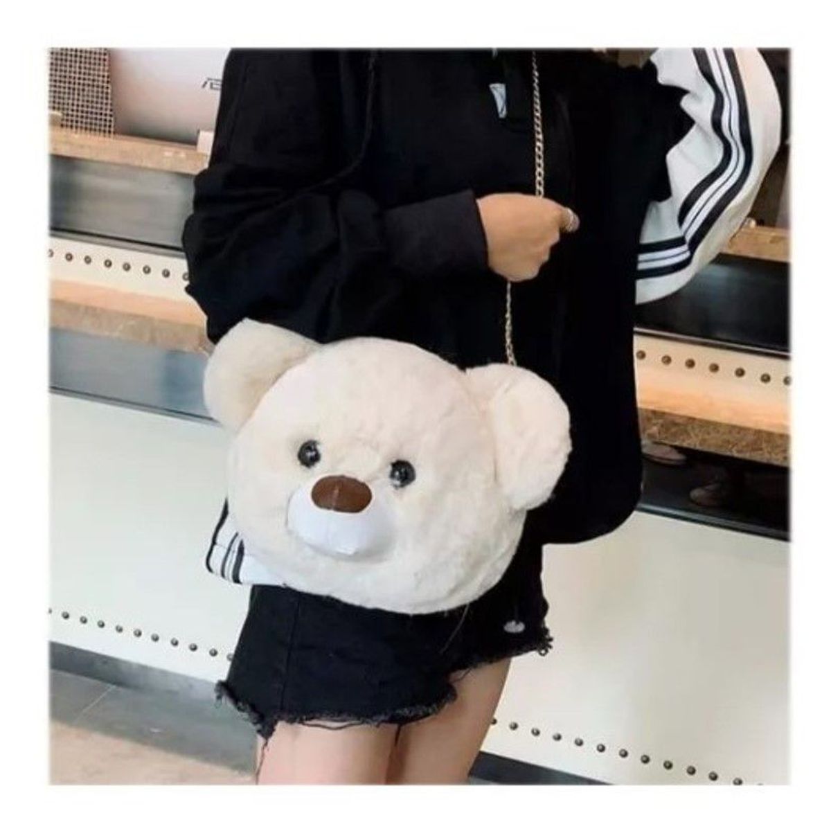 GENERICO - Cartera morral de oso teddy  beige + Correa de calidad