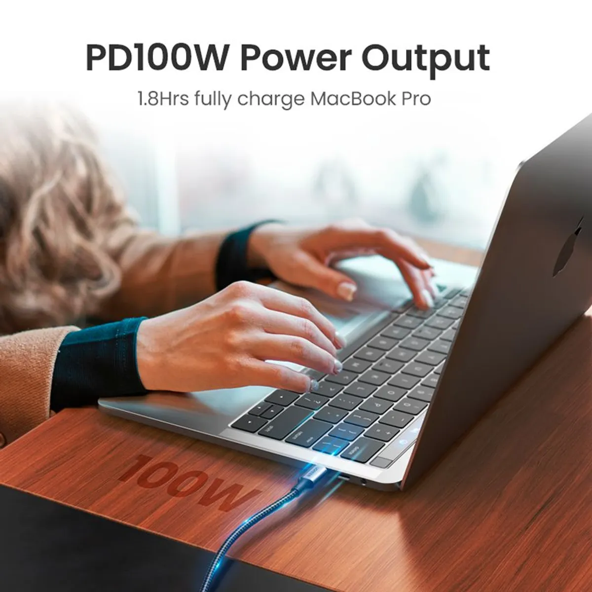 UGREEN - Cable Ugreen Carga Rápida PD100W 5A Usb Tipo C QC40 Nylon 2m