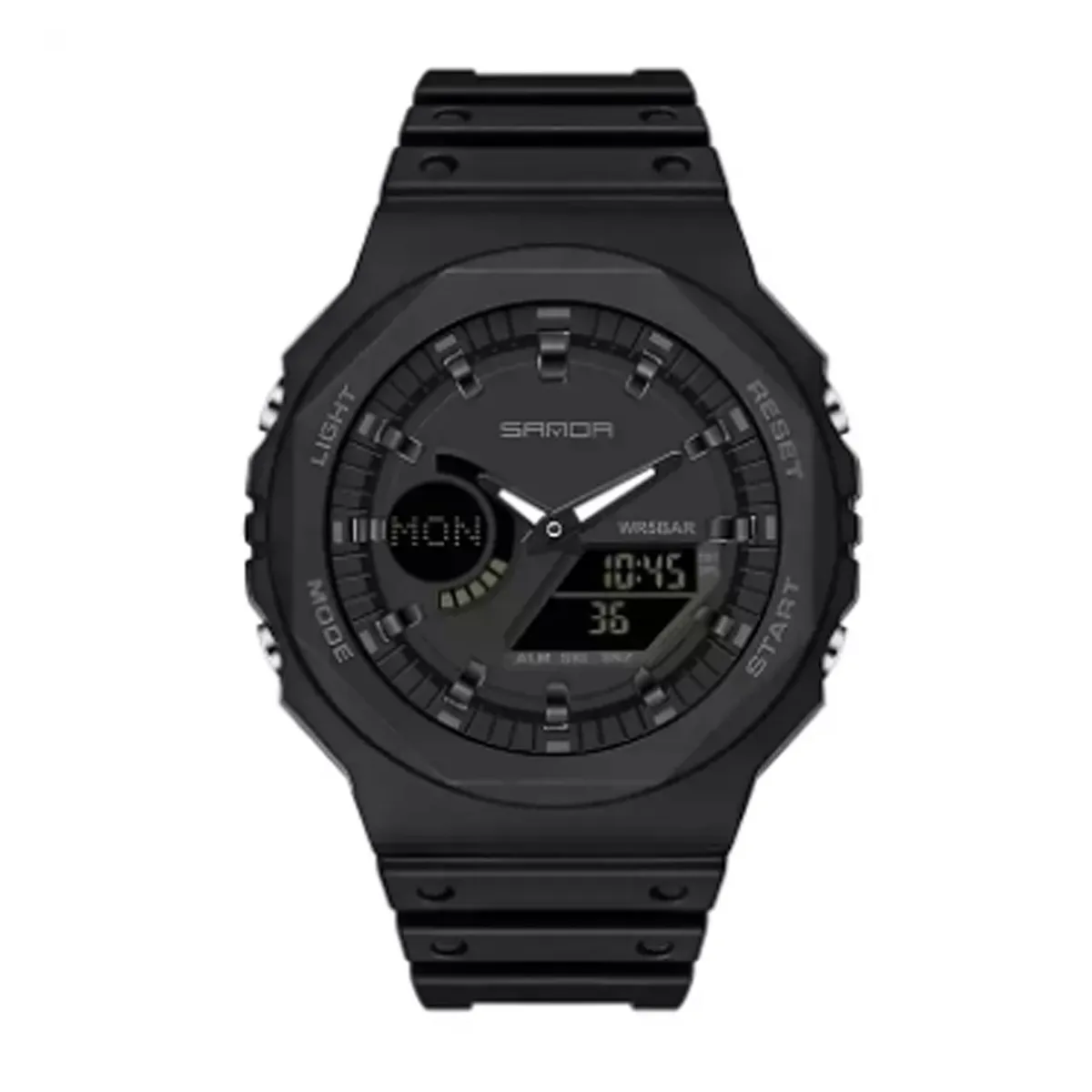 SANDA - Reloj SANDA Hombre Deportivo Analógico Digital Negro - NG2 6016