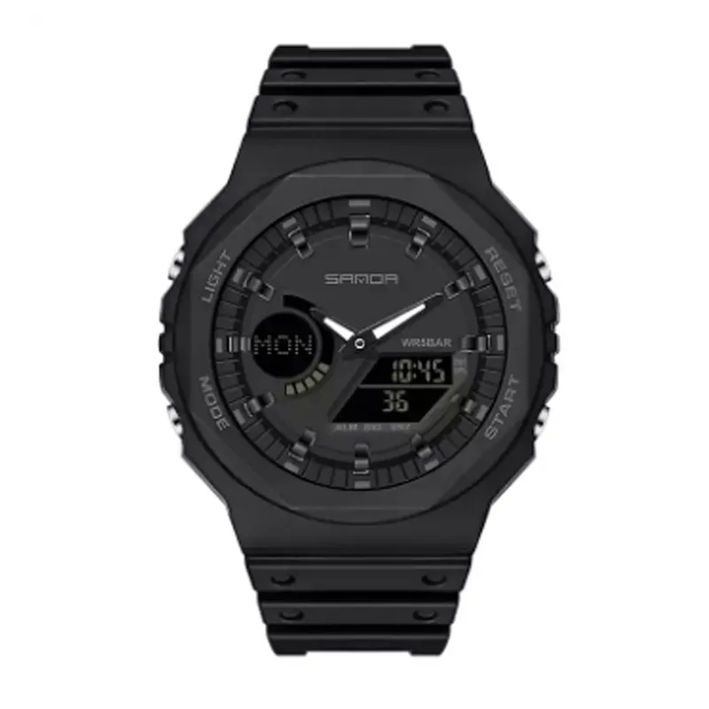 SANDA - Reloj SANDA Hombre Deportivo Analógico Digital Negro - NG2 6016