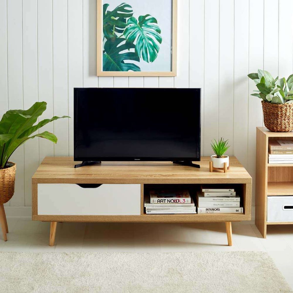 VENTITAS HOME - Mesa de TV Vintage 50” Luna 1 Ventitas Home Cajón Color Duna