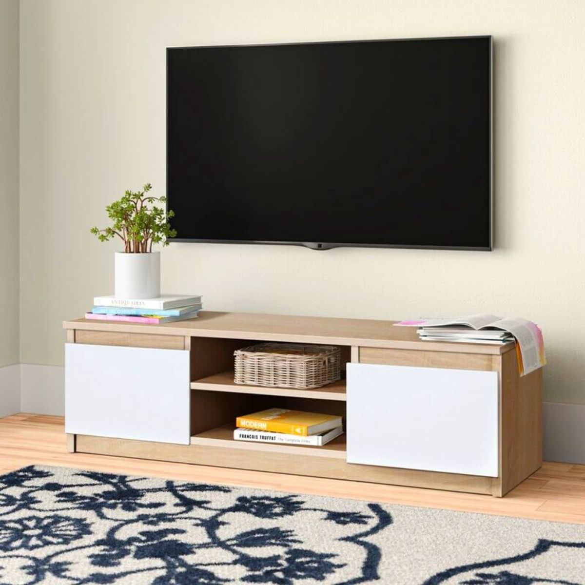 VENTITAS HOME - Mesa de TV 55” Berlín Ventitas Home Duna y Blanco