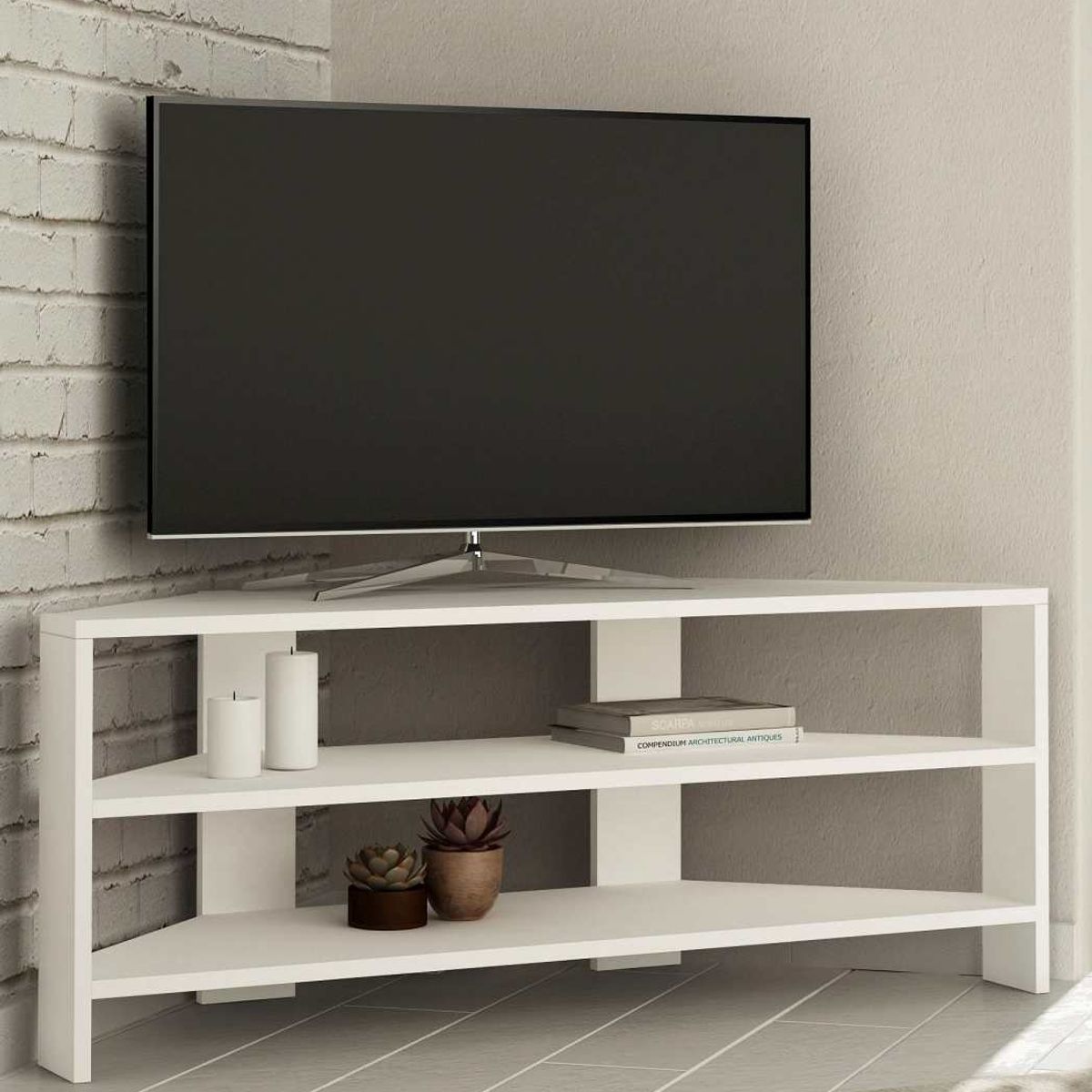 VENTITAS HOME - Mesa de TV 75 Scarlet Ventitas Home Blanco