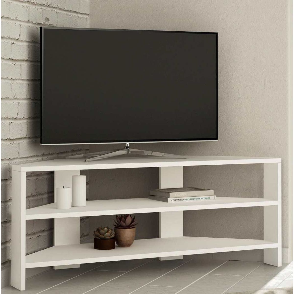 VENTITAS HOME - Mesa de TV 75 Scarlet Ventitas Home Blanco