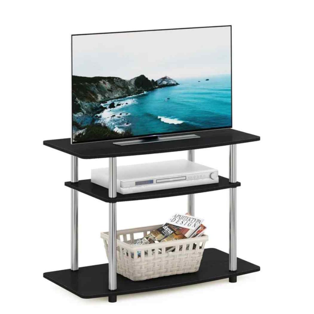 VENTITAS HOME - Mesa de Tv Industrial 75 Vanessa Ventitas Home Negro y Plateado