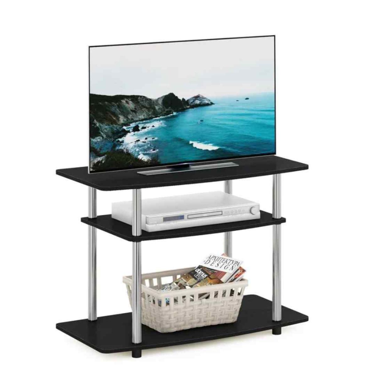 VENTITAS HOME - Mesa de Tv Industrial 75 Vanessa Ventitas Home Negro y Plateado