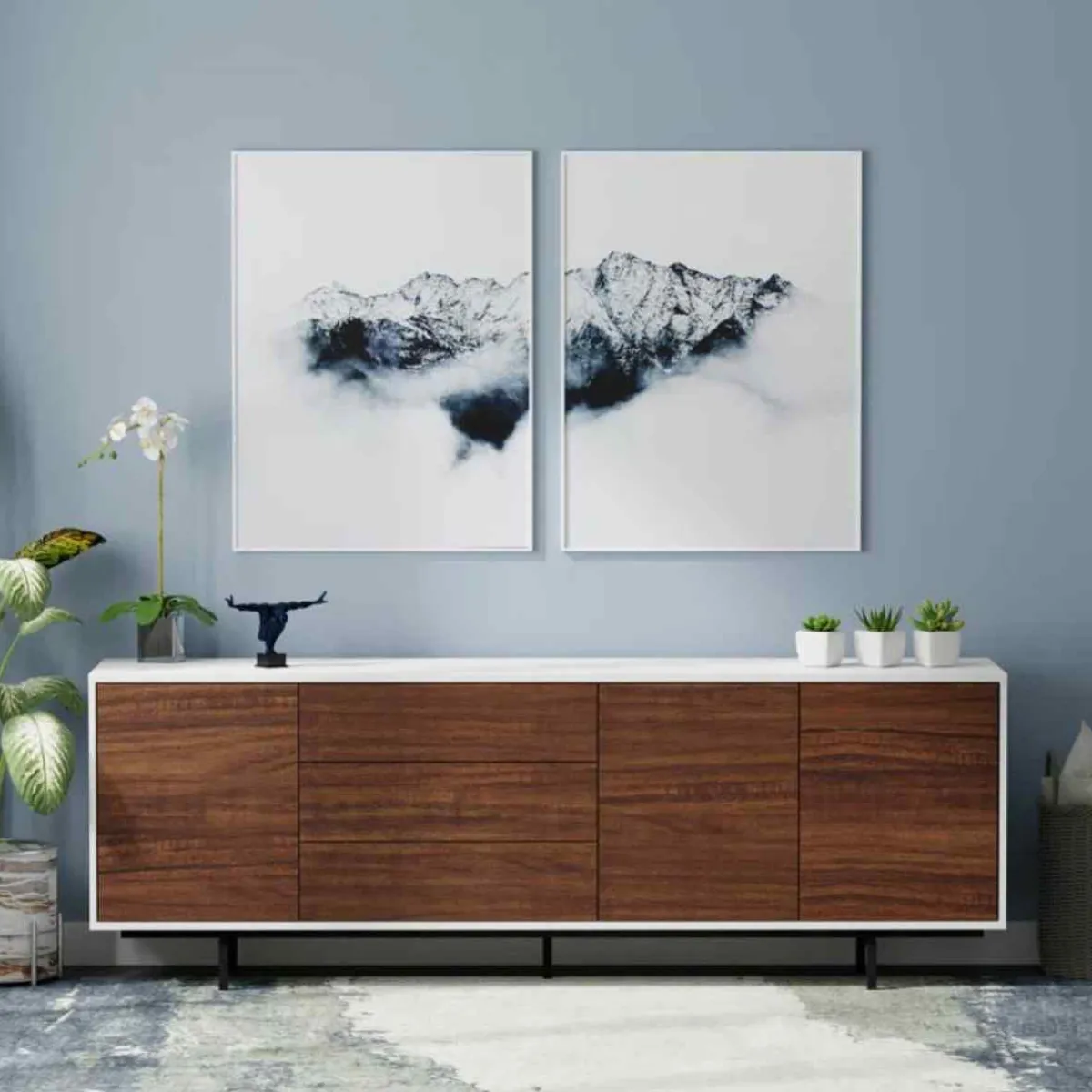 VENTITAS HOME - Mesa de Tv Moderna 75” Xania Ventitas Home Bellota y Blanco