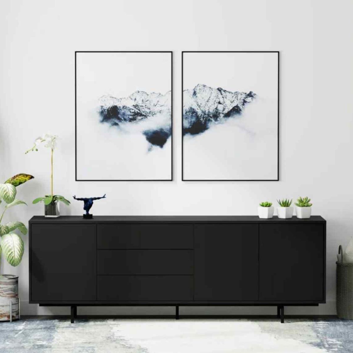 VENTITAS HOME - Mesa de Tv Moderna 75” Xania Ventitas Home Negro