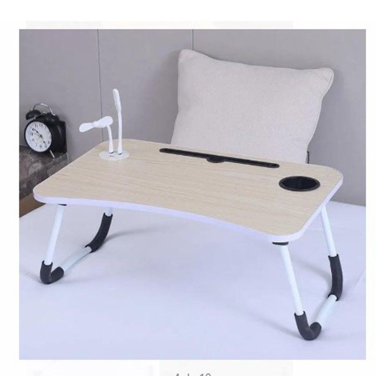 GENERICO - Mesa plegable de laptop con 4 puertos usb  + ventilador BEIGE