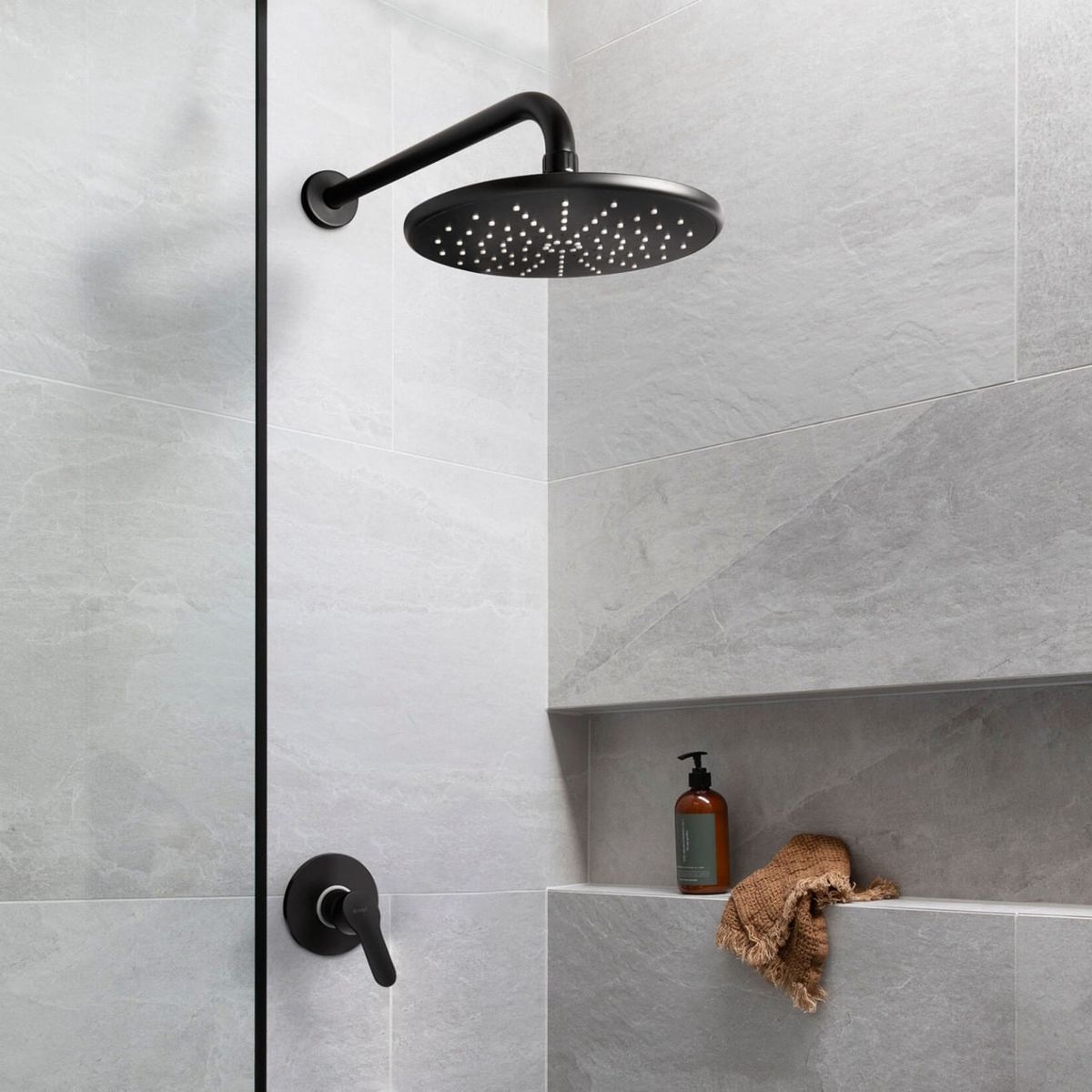 ITALGRIF - Grifería Ducha Monocomando Tahiti con salida black negro Italgrif