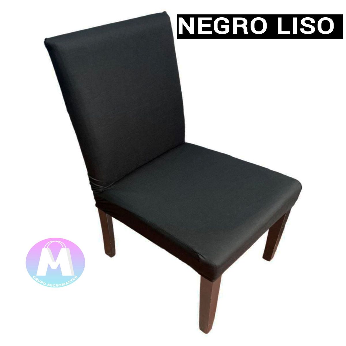GENERICO - 06 Forros de silla spandex color Negro liso