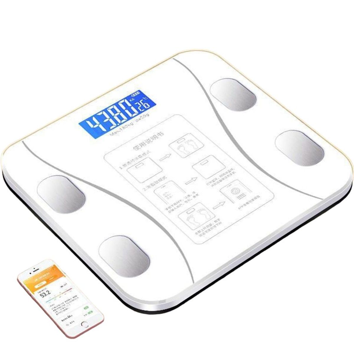 GENERICO - Balanza Báscula de Peso Corporal hasta 180 kg