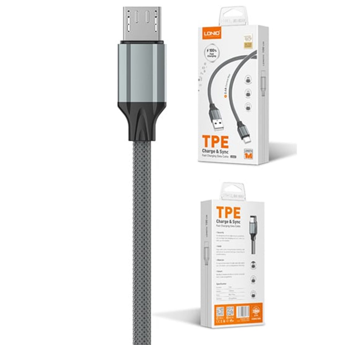 LDNIO - CABLE LDNIO LS441 USB MICRO V8 CARGA RAPIDA 1M