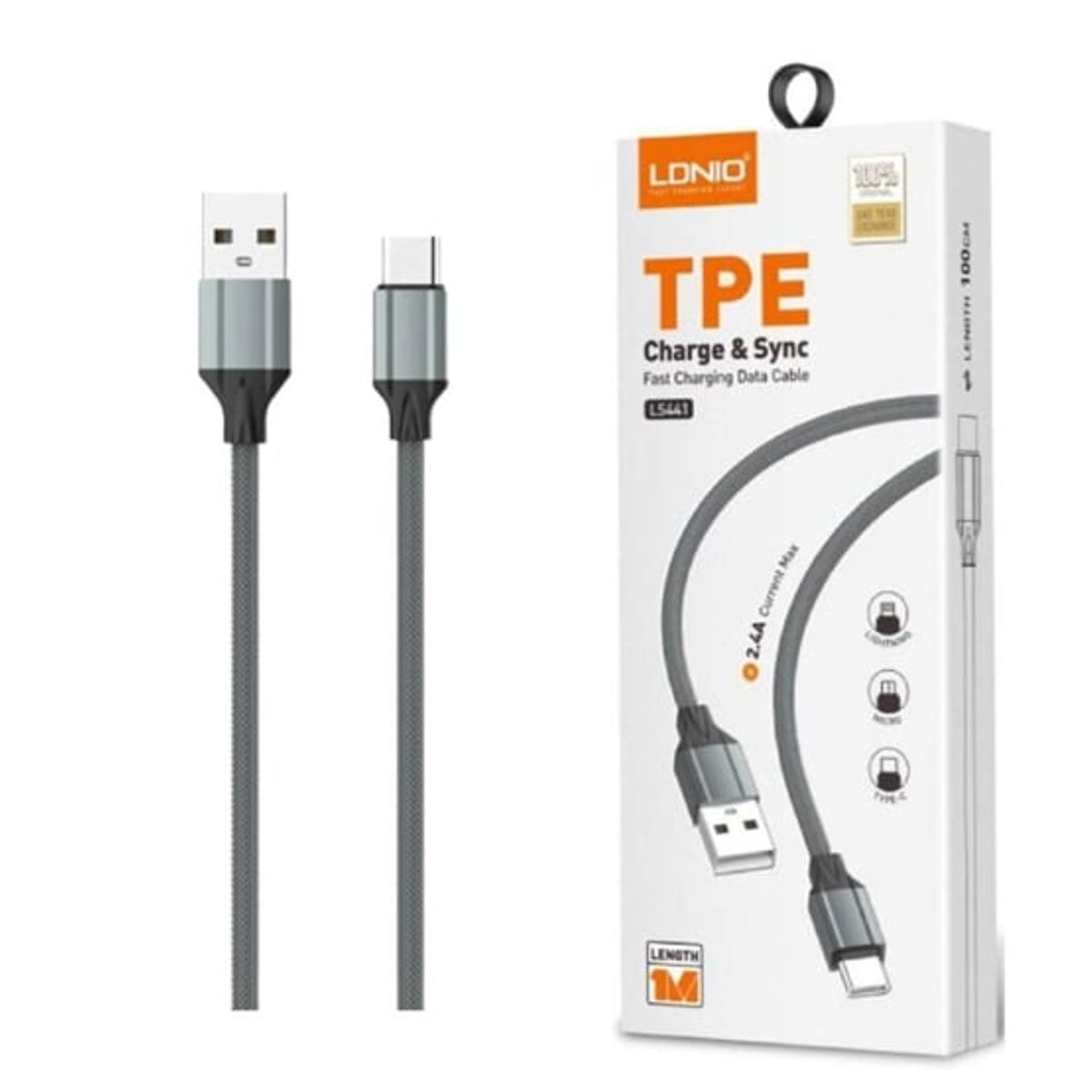 LDNIO - CABLE LDNIO LS441 TIPO-C CARGA RAPIDA CABLE 1M