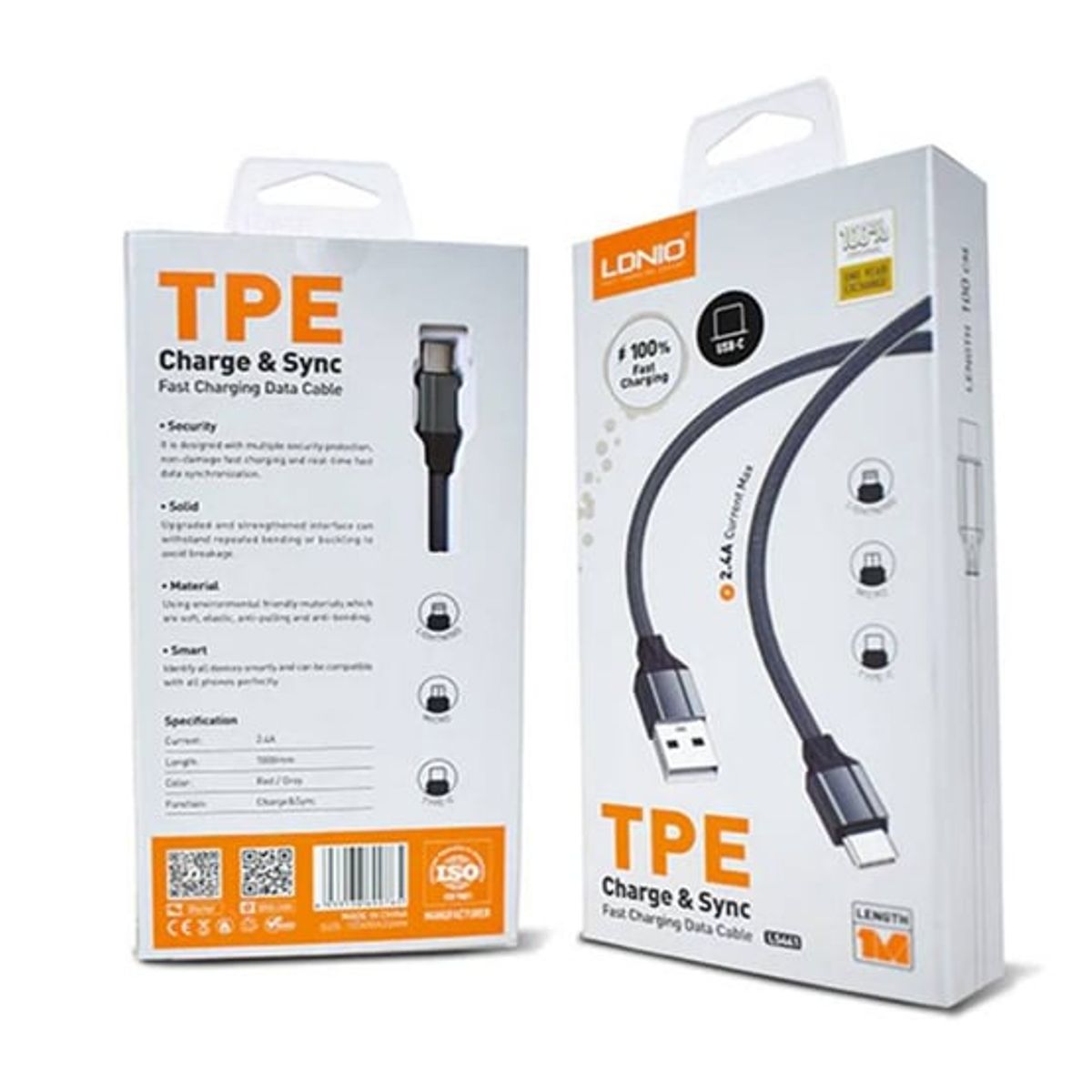 LDNIO - CABLE LDNIO LS441 TIPO-C CARGA RAPIDA CABLE 1M