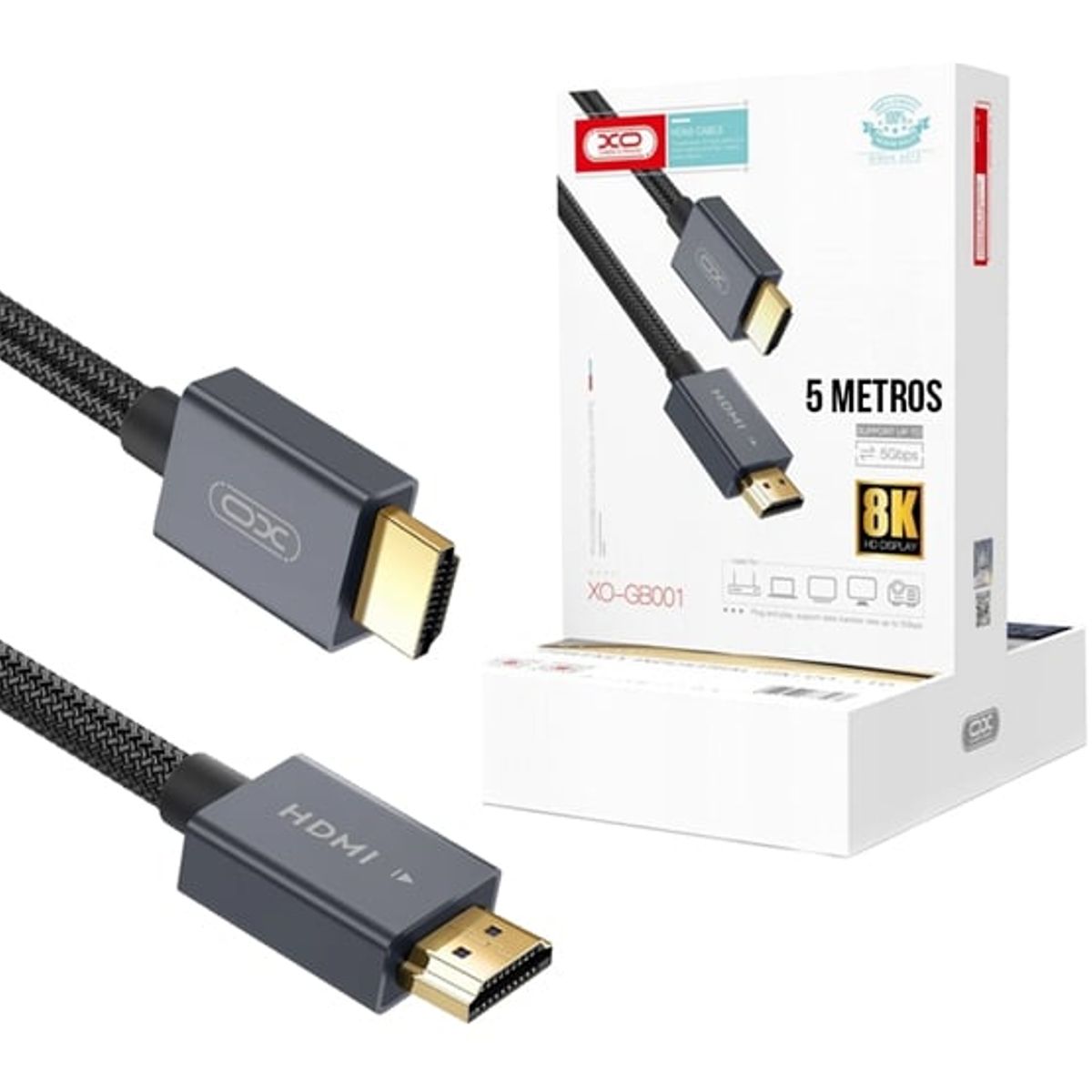 XO SIMPLE IS BEAUTY - CABLE HDMI XO 3 METROS 8K XO-GB001 5GBPS NEGRO