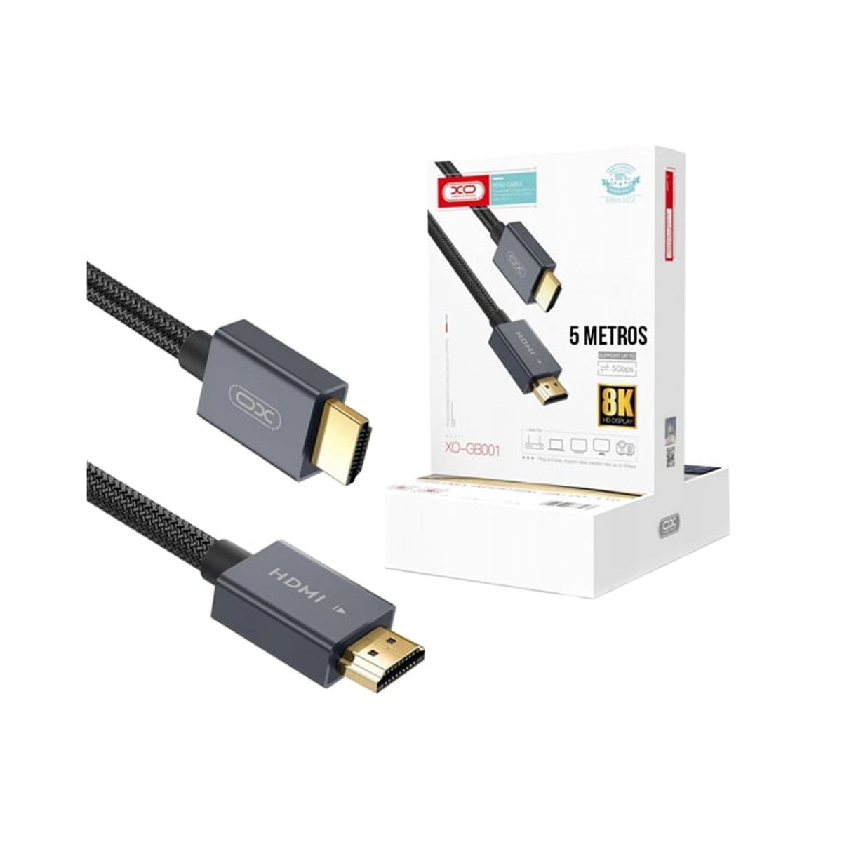 XO SIMPLE IS BEAUTY - CABLE HDMI XO 3 METROS 8K XO-GB001 5GBPS NEGRO