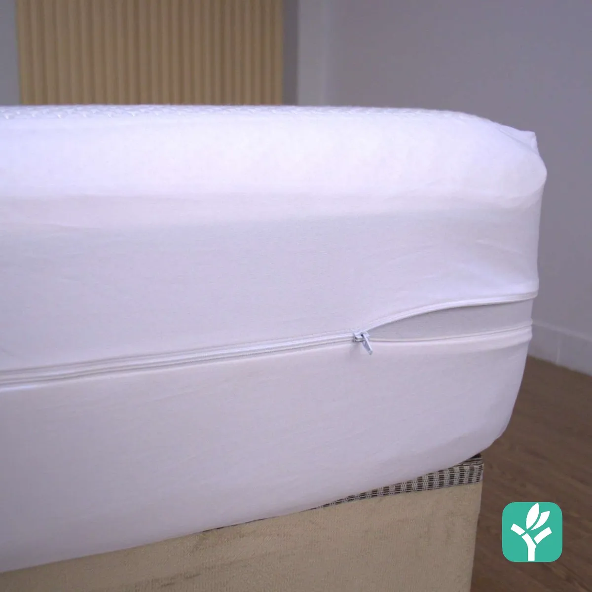 HYPNO HOME - Funda De Colchón Impermeable Queen De Bambú Con Cierre En L - Blanco