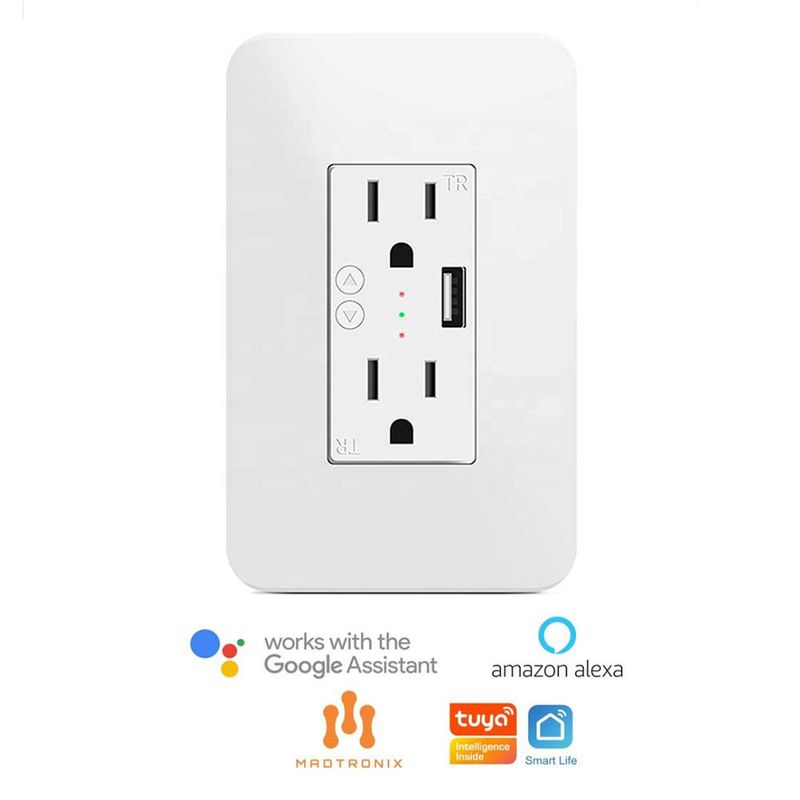 MADTRONIX - Tomacorriente  Inteligente Smart Wifi Compatible con Google y Alexa
