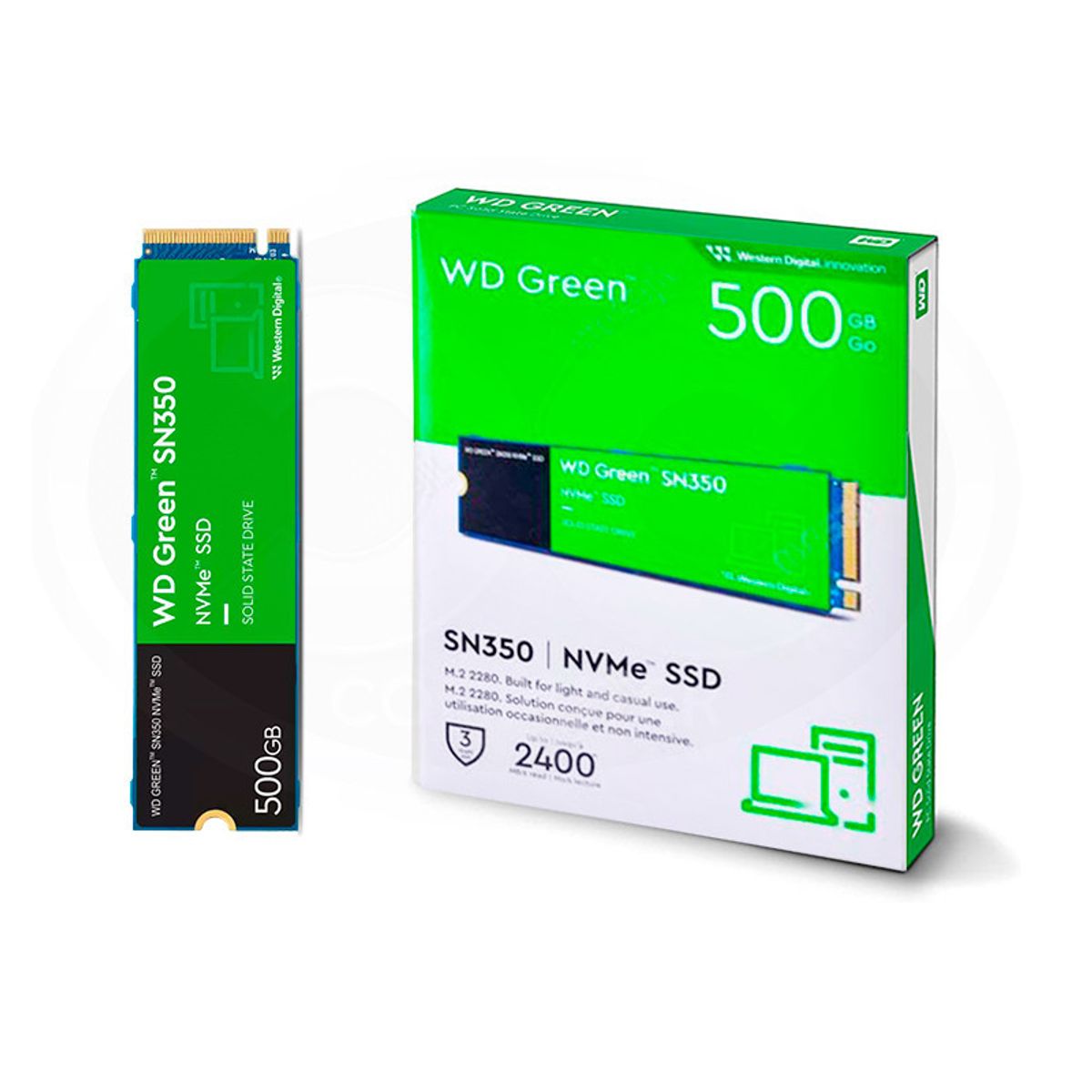WESTERN DIGITAL - Disco ssd wd green sn350 500gb nvme m2 2280 pcie