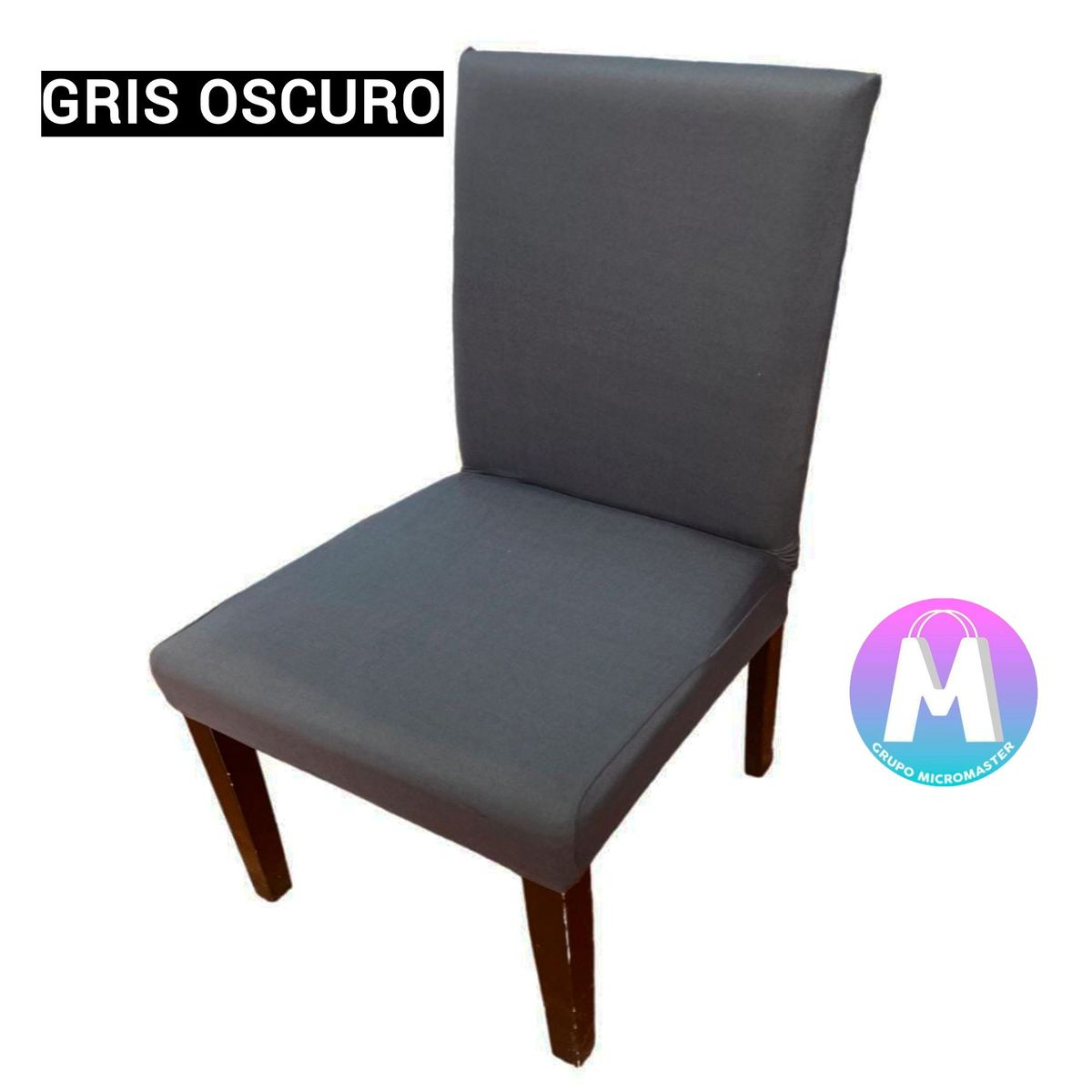 GENERICO - 06 Forros de silla spandex color Gris liso Oscuro