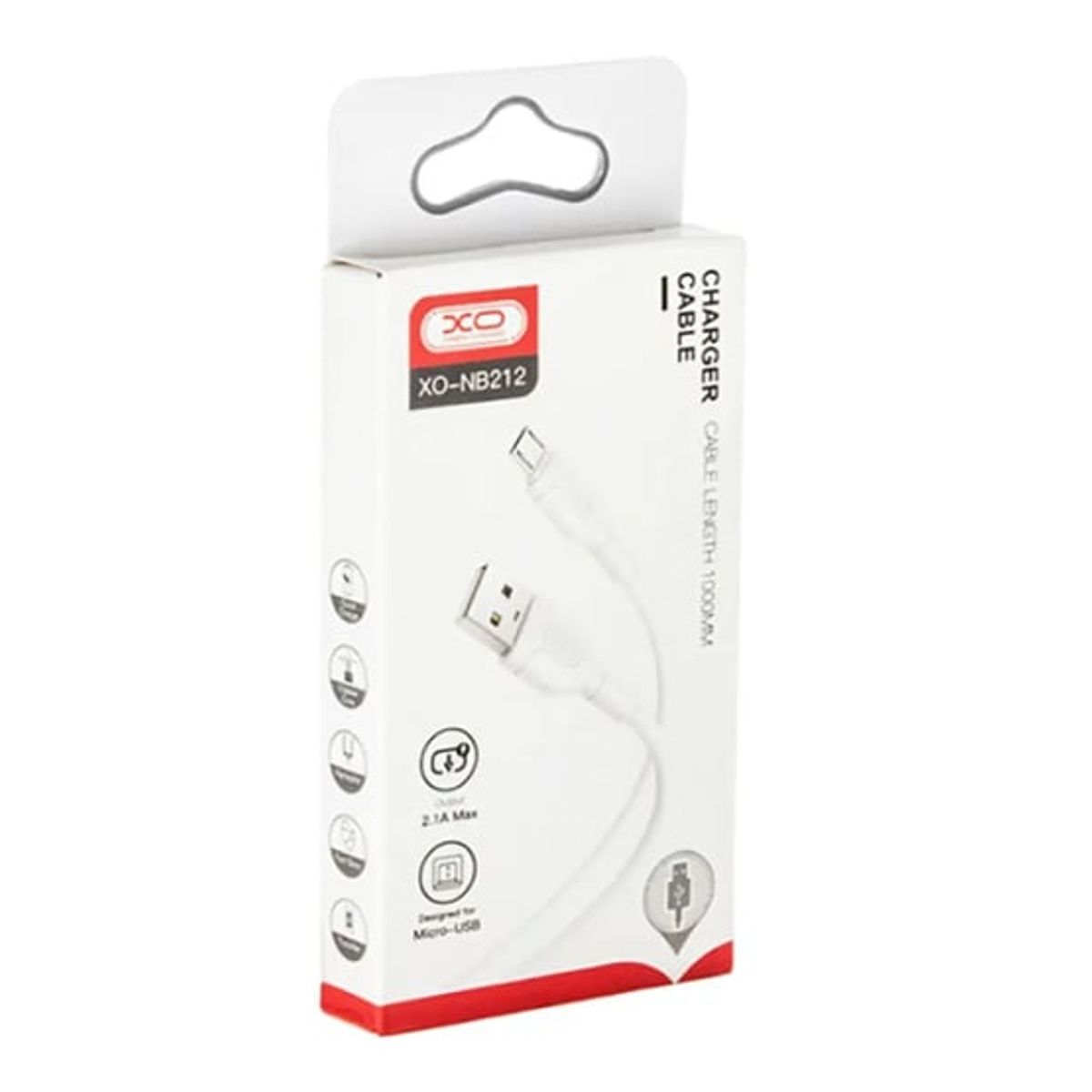 XO SIMPLE IS BEAUTY - Cable XO NB212 Cable Usb A Micro V8 1m 2.1a Blanco