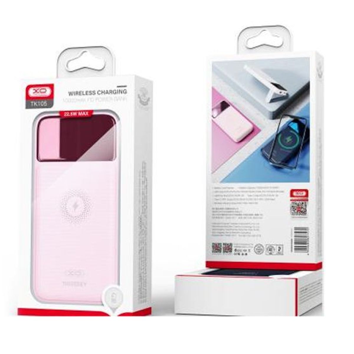 XO SIMPLE IS BEAUTY - Powerbank Inalámbrico XO TK105 QC3.0 22.5W+PD20W 10000mah Rosa