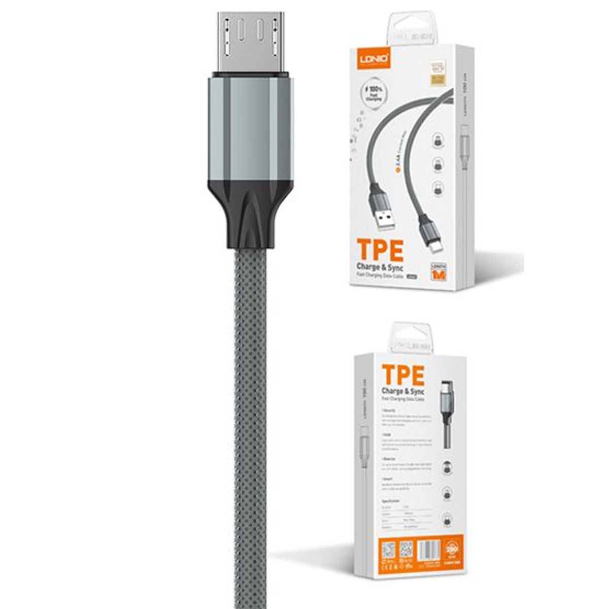 LDNIO - Cable LDNIO LS441 Usb Micro V8 Carga Rapida 1m