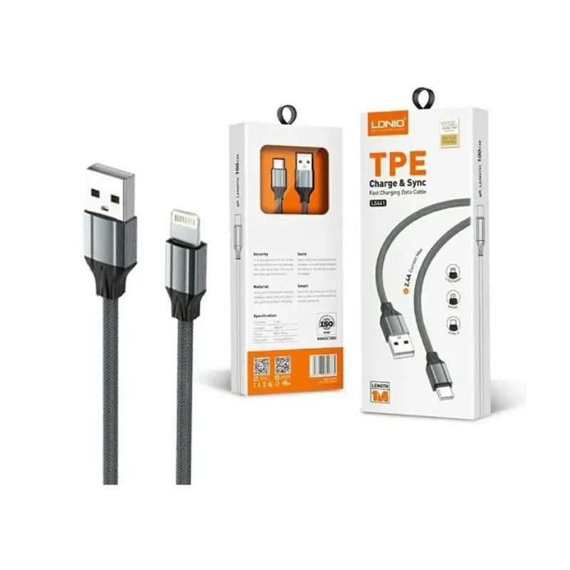 LDNIO - Cable LDNIO LS441 Usb A Lightning Carga Rapida 1m