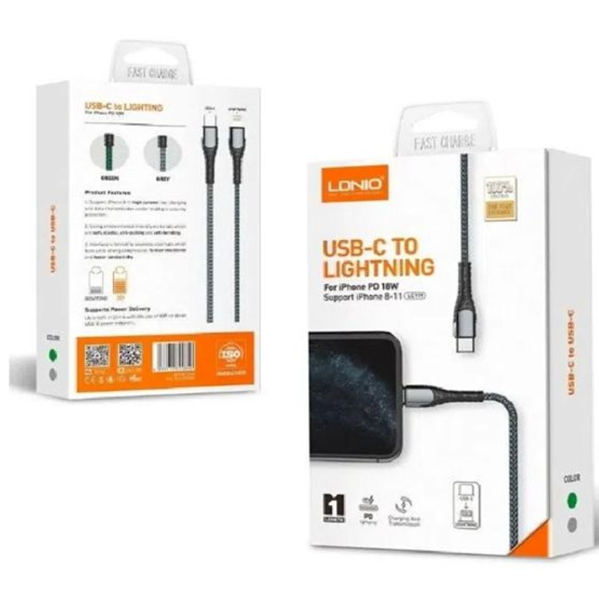 LDNIO - Cable LDNIO LC111 Usb-C To Lightning 1m Negro