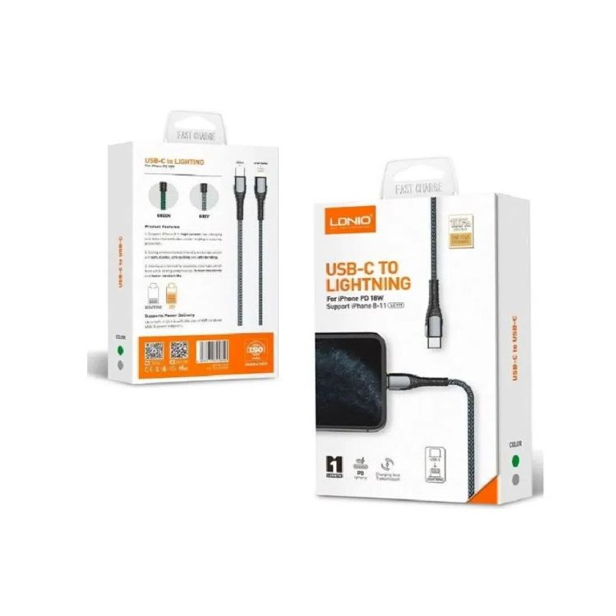 LDNIO - Cable LDNIO LC111 Usb-C To Lightning 1m Negro