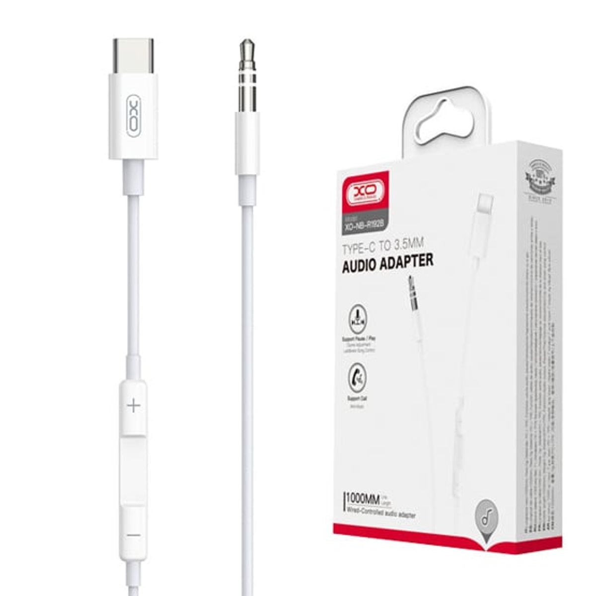 XO SIMPLE IS BEAUTY - Cable De Audio XO-NB-R192B Tipo-C A Jack 3.5mm Con Control De Volumen