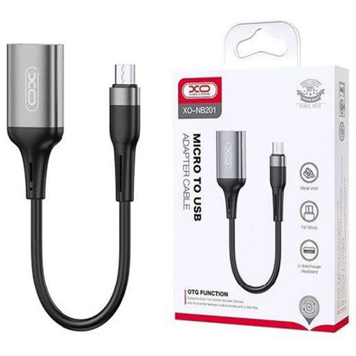 XO SIMPLE IS BEAUTY - Cable Adaptador Otg Micro V8 A Usb XO-NB201 Gris