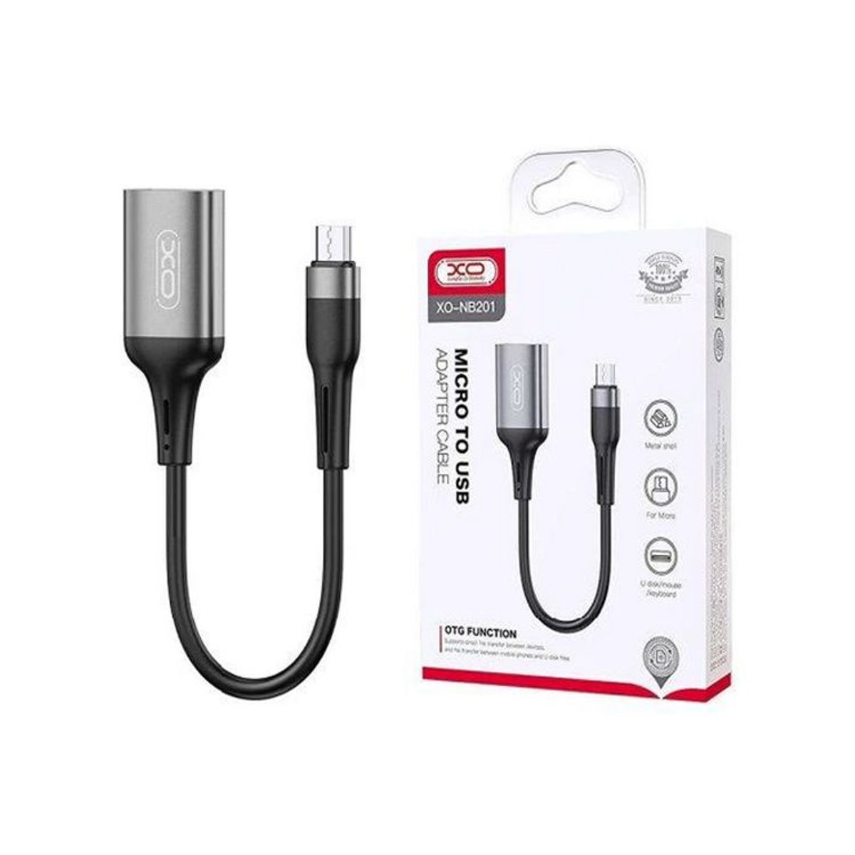XO SIMPLE IS BEAUTY - Cable Adaptador Otg Micro V8 A Usb XO-NB201 Gris