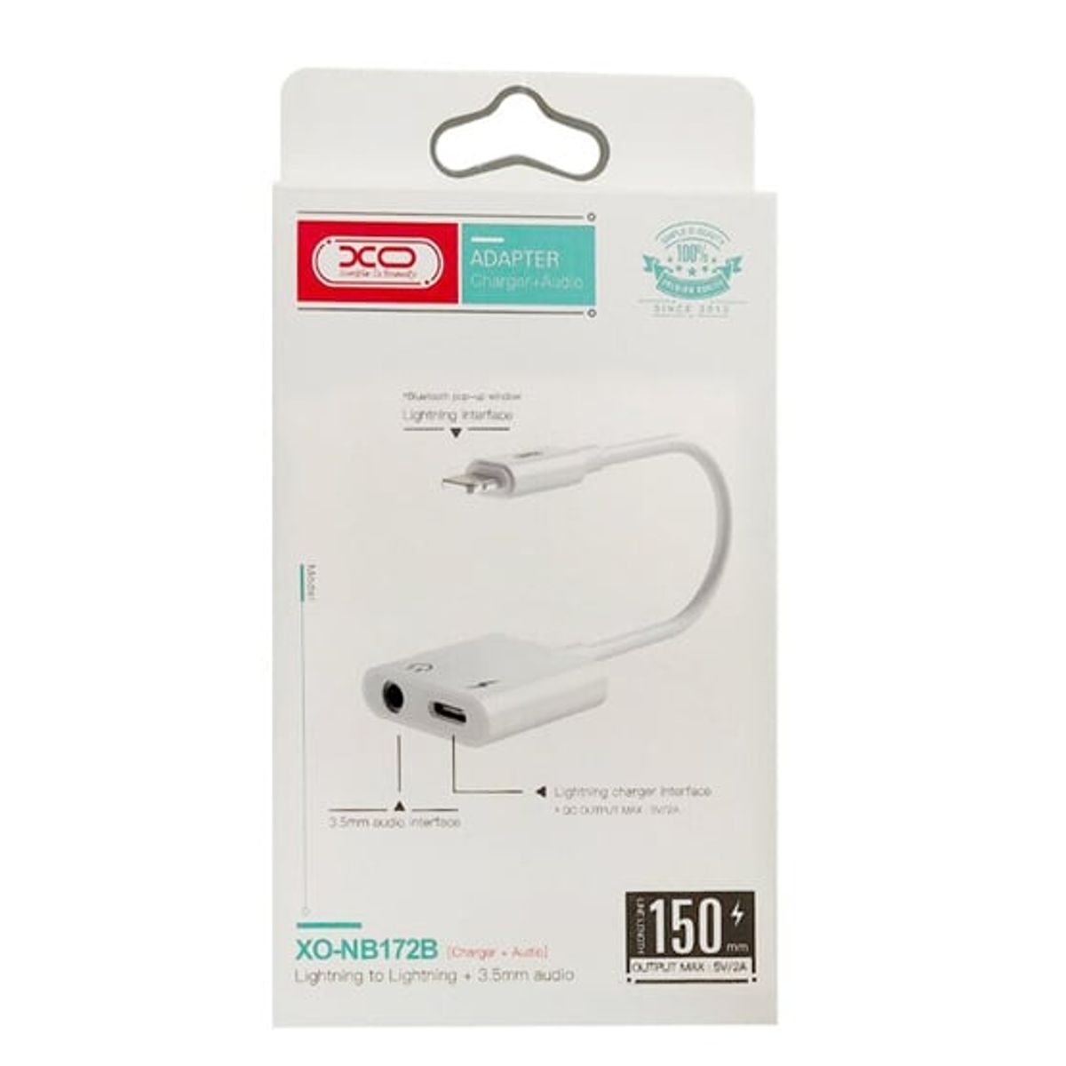 XO SIMPLE IS BEAUTY - Cable Adaptador Lightning A Lightning + Jack 3.5mm XO-NBR172B