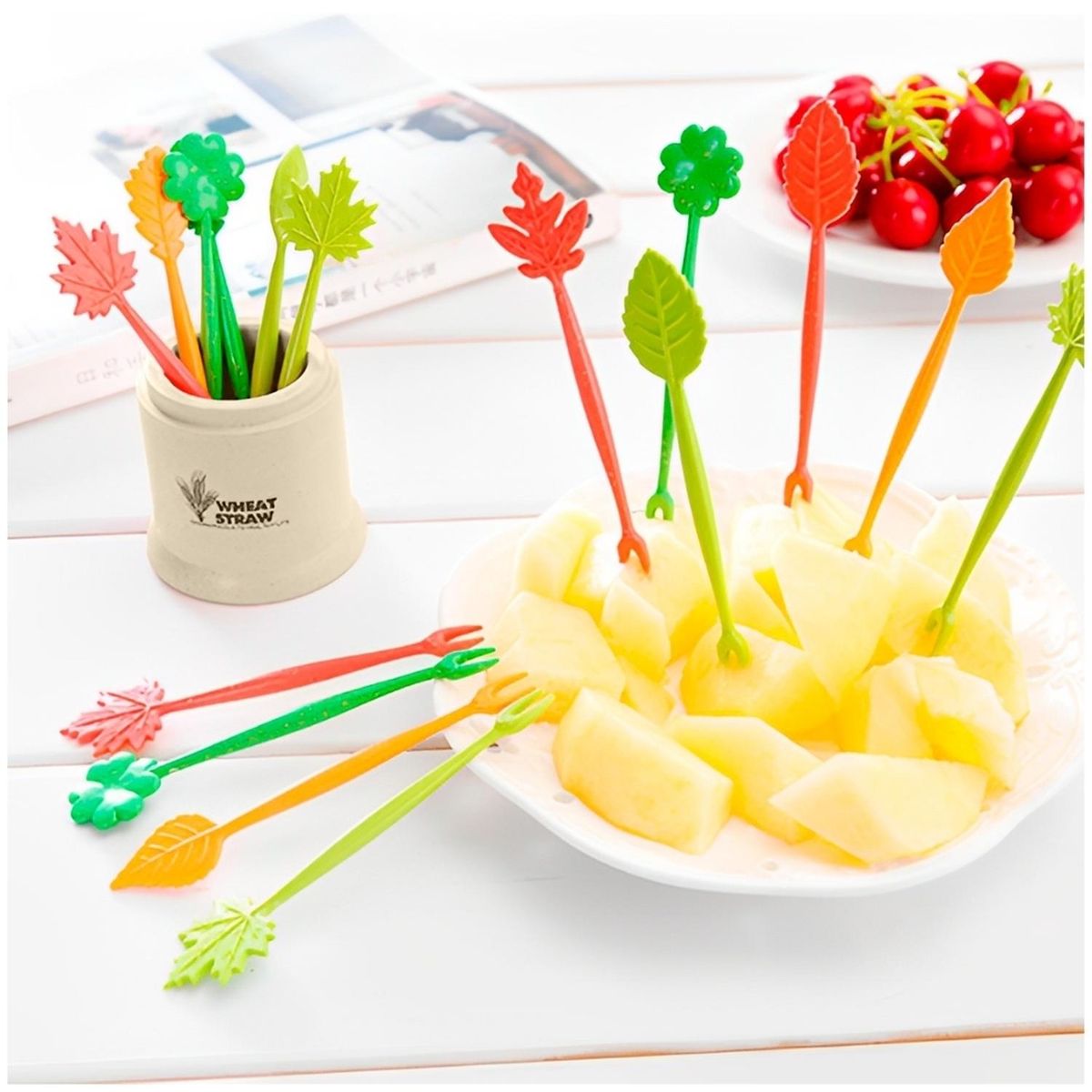 MINARI - Set 8 Mini Tenedores Palillos Alimento Lonchera Niños BG 22N