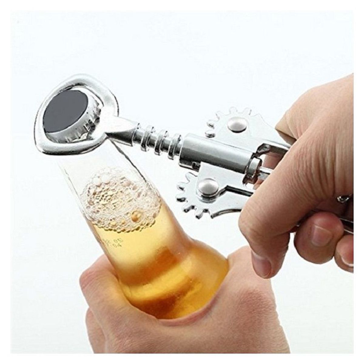 GENERICO - Sacacorchos y Destapador de Botellas Acero Inoxidable