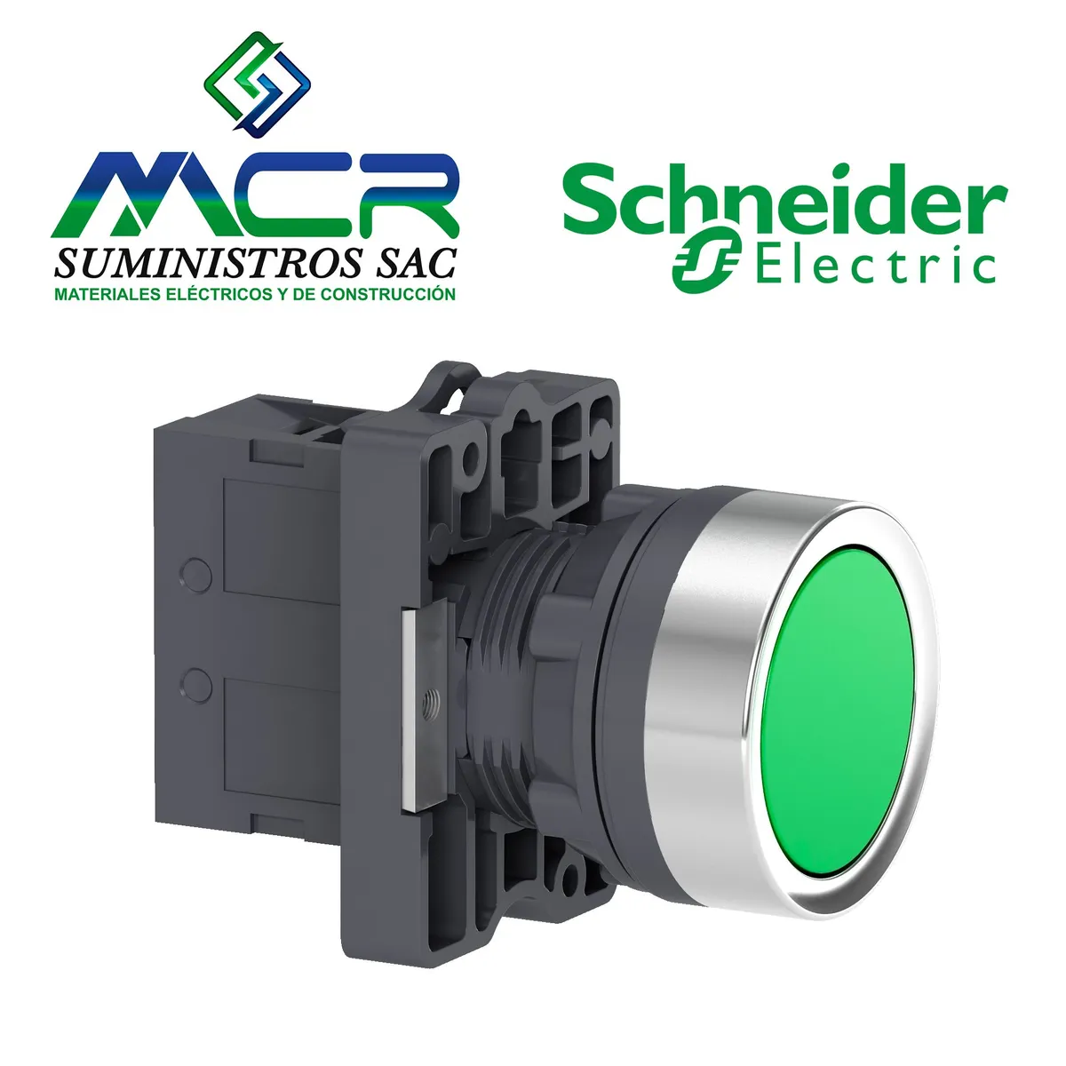 SCHNEIDER ELECTRIC - PULSADOR RASANTE PLASTICO VERDE 1NO EASY9  Schneider