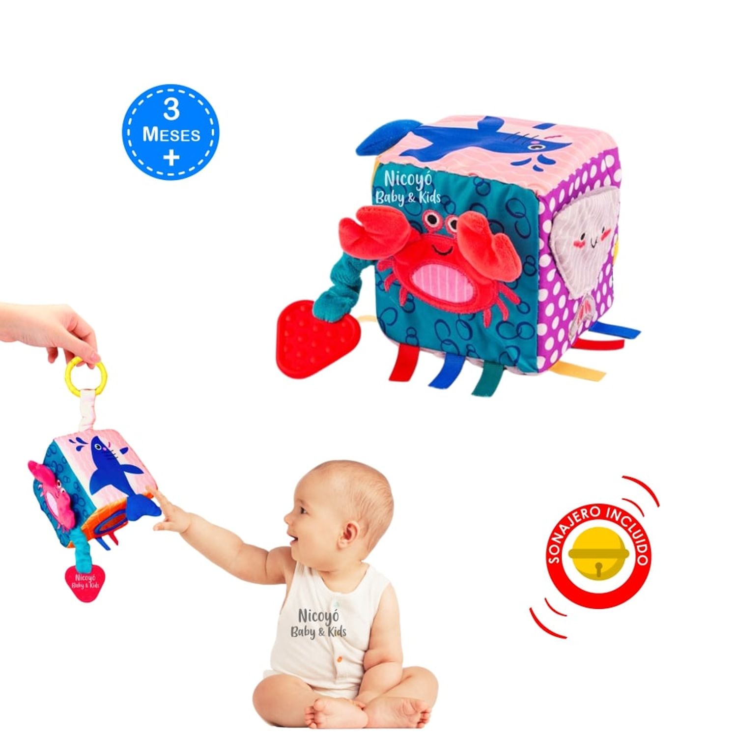 Cubo Sensorial de Texturas Estimula los Sentidos del Bebé BABY