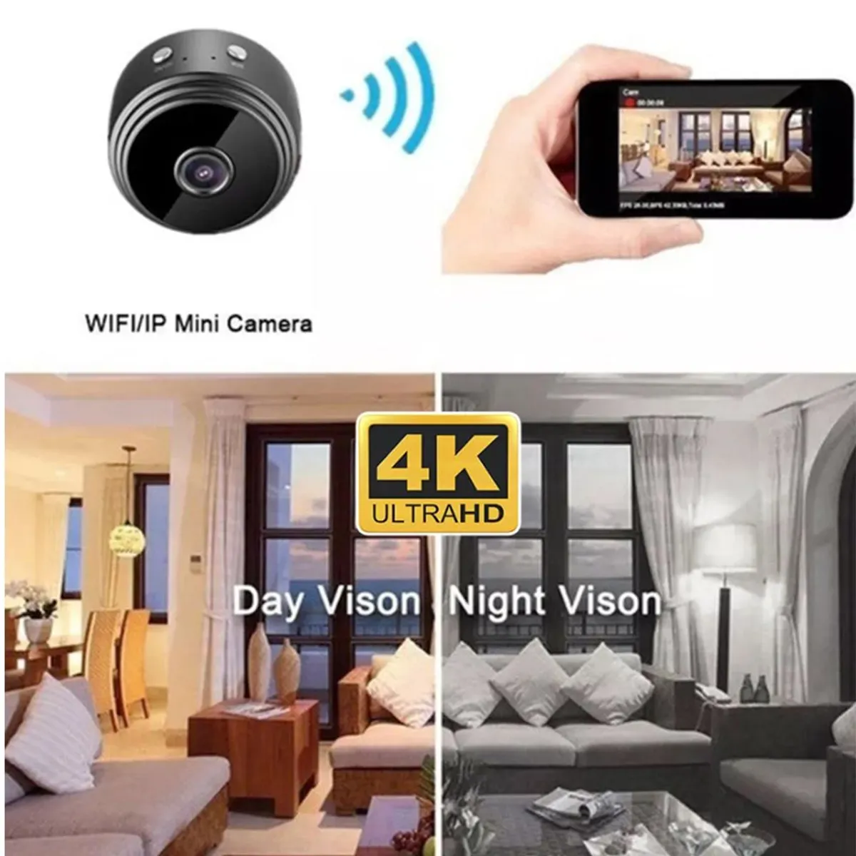 OEM - Mini Camara Seguridad HD tipo cámara Espía Vigilancia IP Sensor