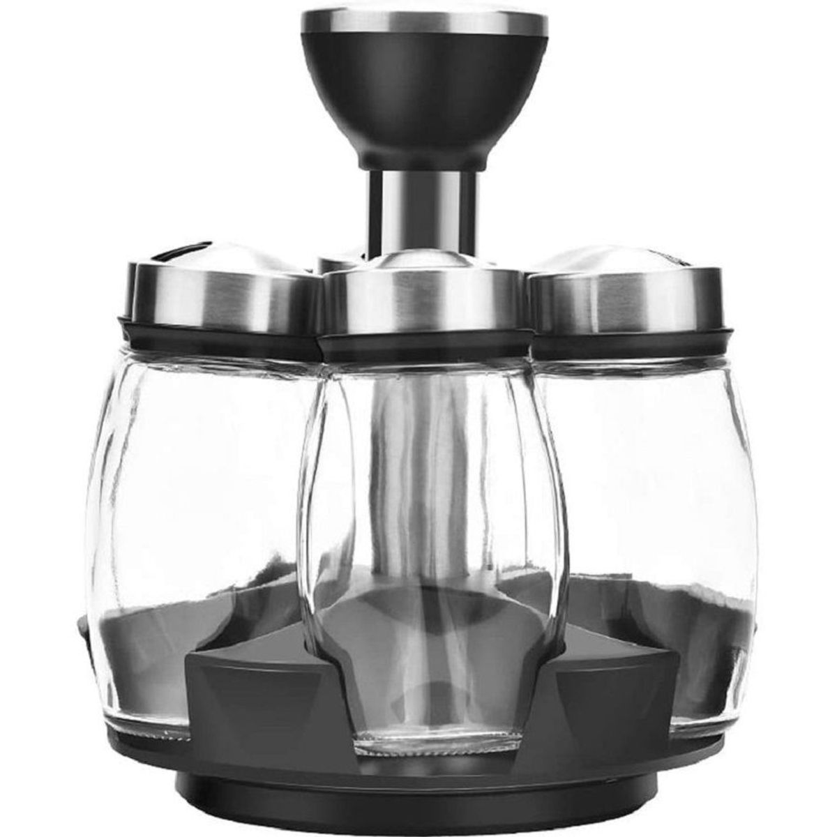 GENERICO - Especiero Condimentero  Giratorio 6 Piezas de Vidrio