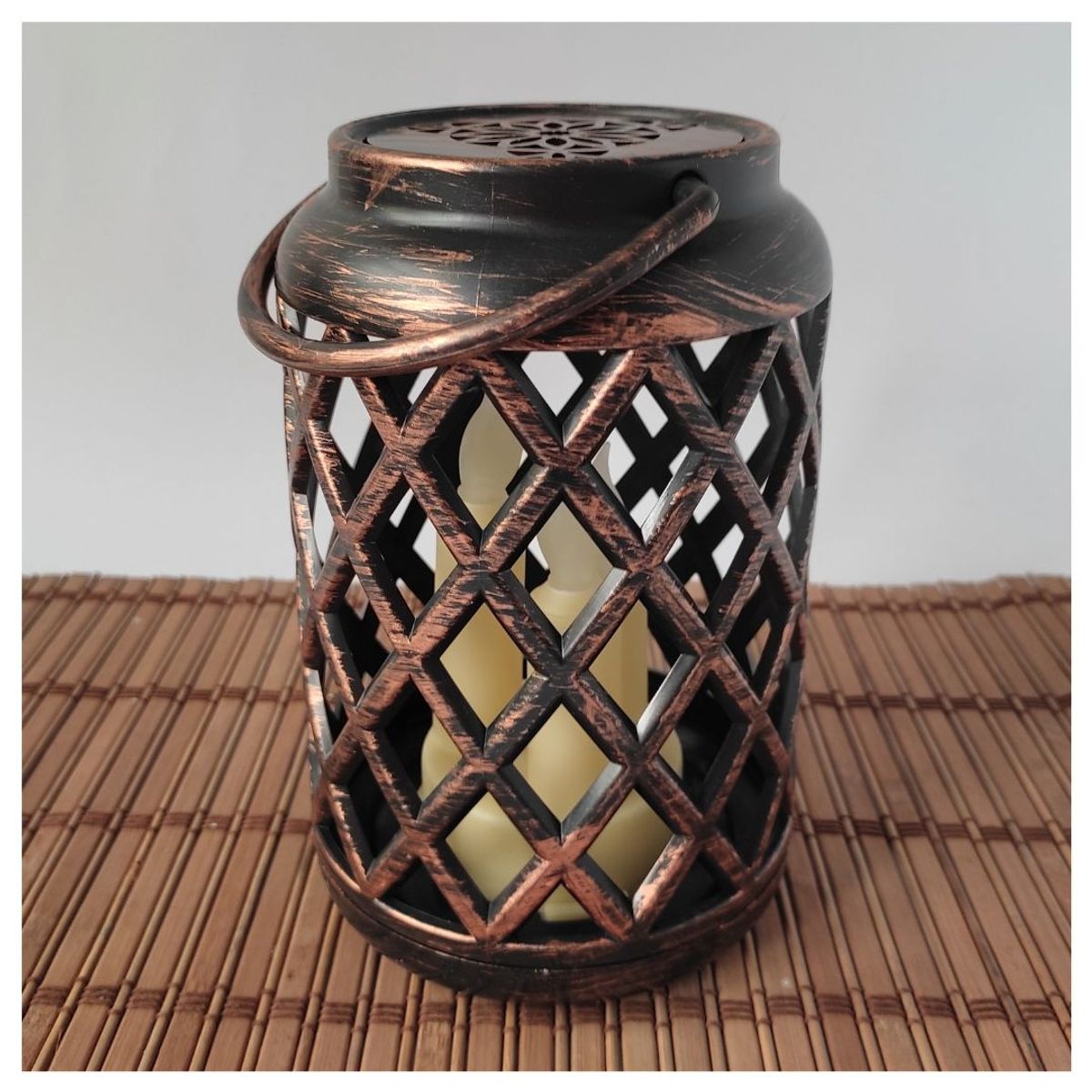 INSPIRA MARKET - Linterna lampara led rustico vintage rectangular