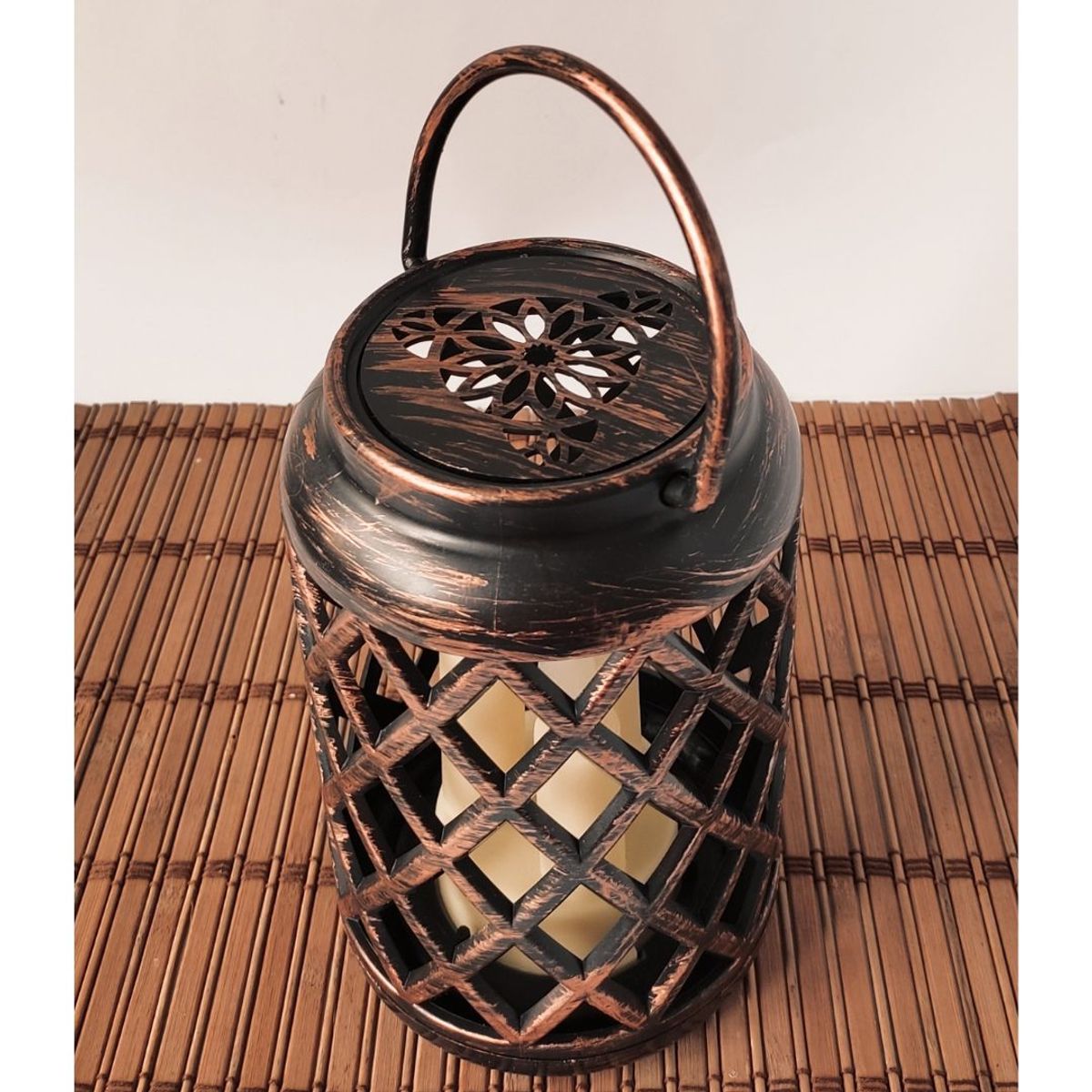 INSPIRA MARKET - Linterna lampara rectangular led rustico vintage