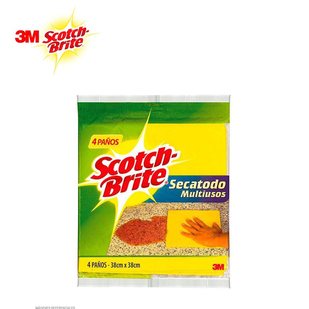 SCOTCH BRITE - Paño absorbente secatodo bolsa 4und amarillo SCOTCH-BRITE