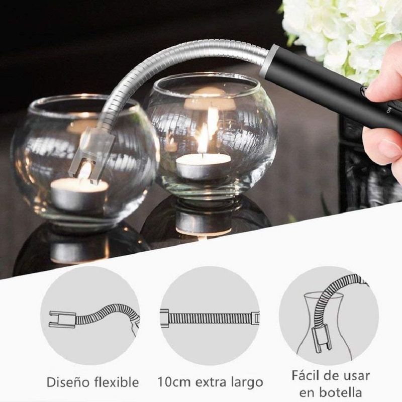 GENERICO - Encendedor Chispero Eléctrico Recargable con Manguera Flexible