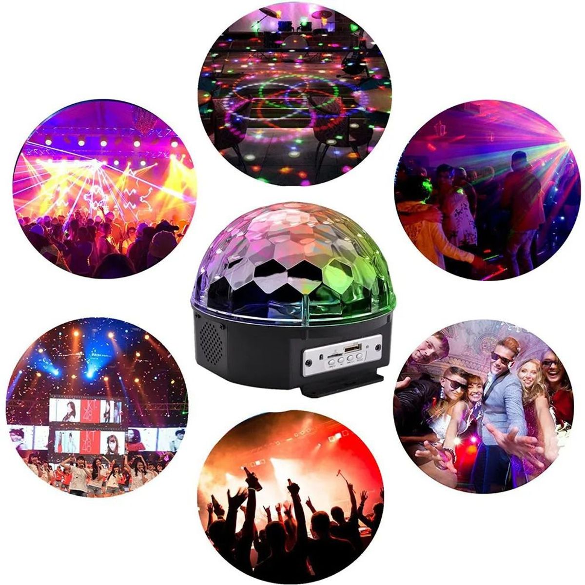 OEM - Parlante Mp3  Bluetooth Y Luces Disco/Sicodélicas