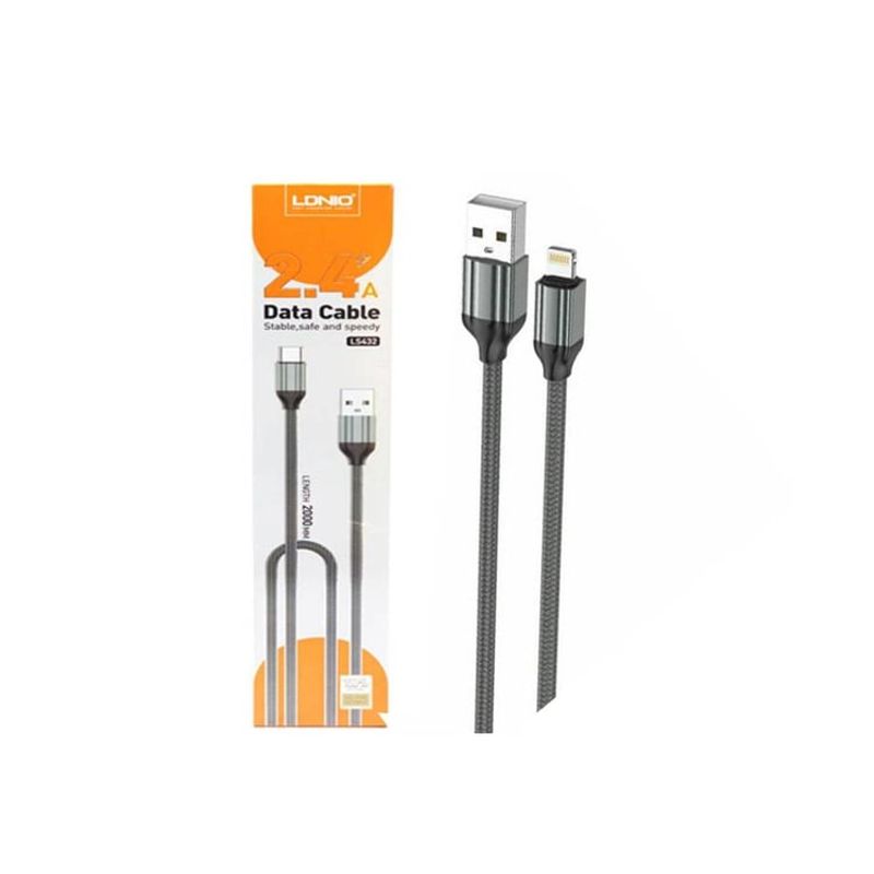 LDNIO - Cable LDNIO LS432 USB A Lightning Carga Rápida Nylon 2m