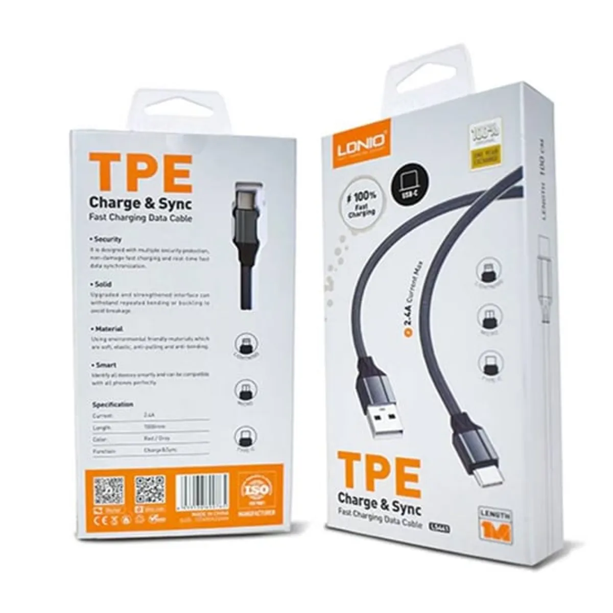 LDNIO - Cable LDNIO LS441 Tipo-C Carga Rapida Cable 1m