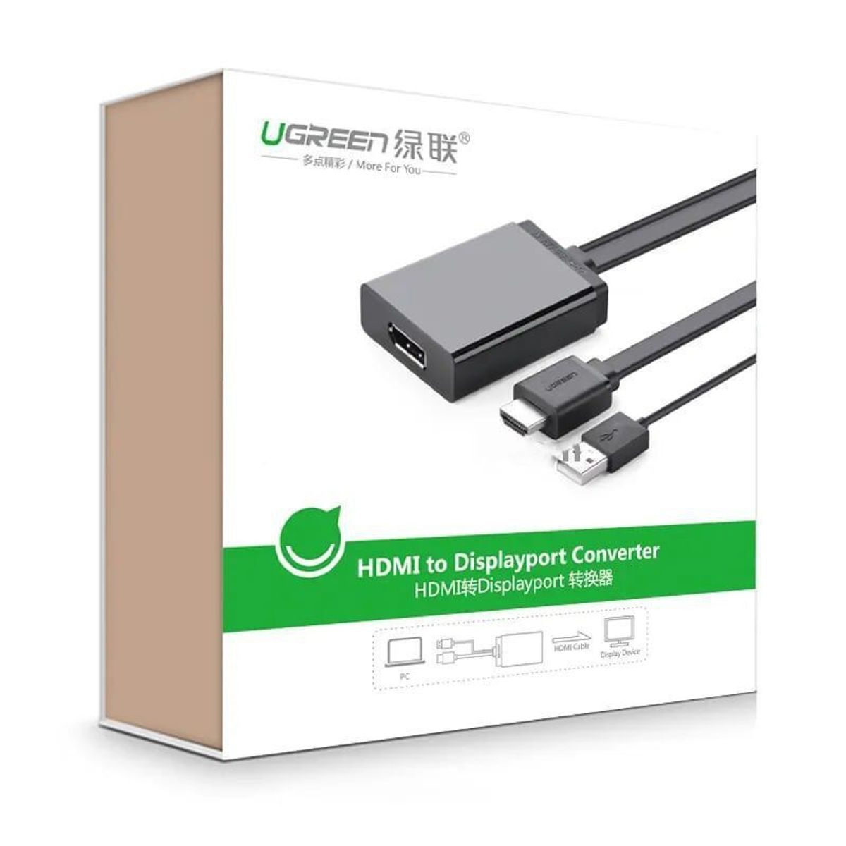 UGREEN - Adaptador Hdmi A Display Port 4k 30hz Ugreen 40238 (MM107)