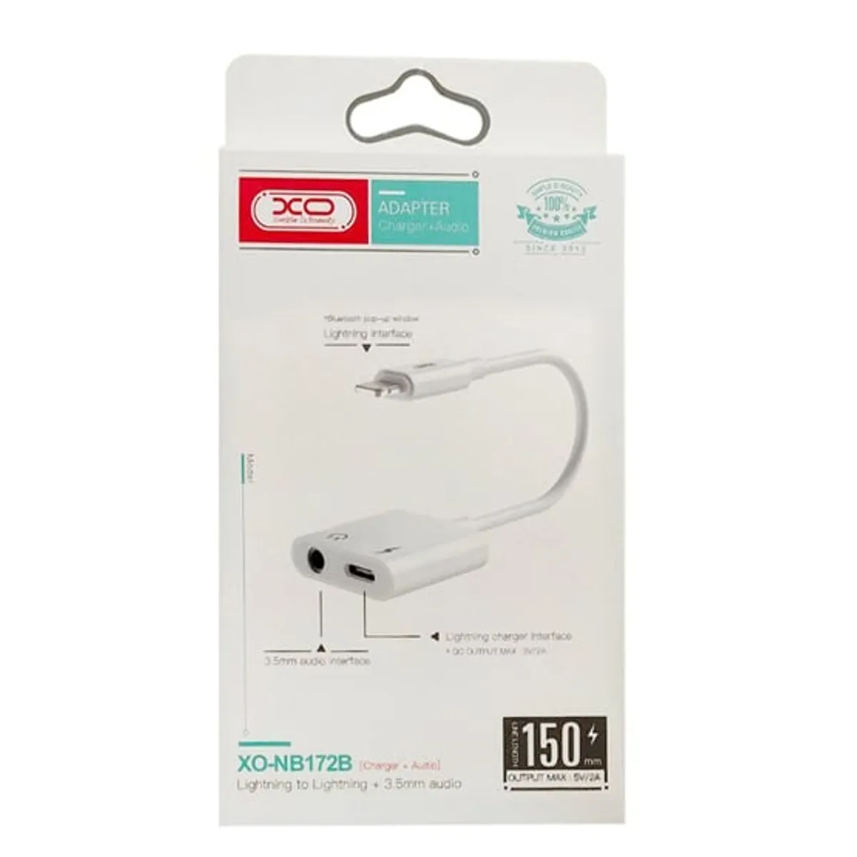 XO SIMPLE IS BEAUTY - Cable Adaptador Lightning A Lightning + Jack 3.5mm XO-NBR172B